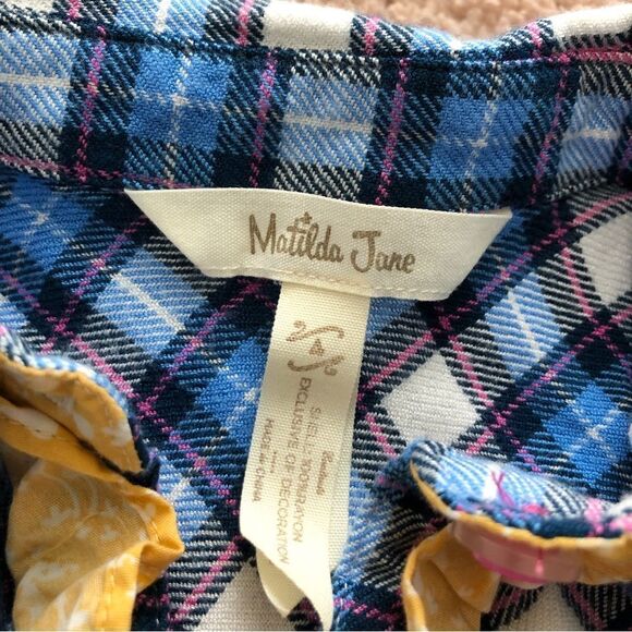 Matilda Jane Plaid Tunic Top Girls 4 Blue - Picture 4 of 9